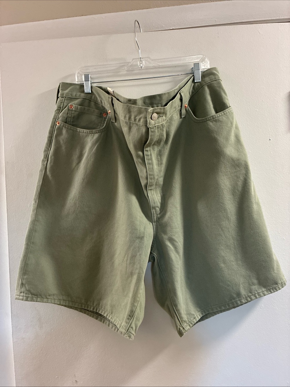 Levi's Olive Green Baggy Loose Flat Front Men's Shorts